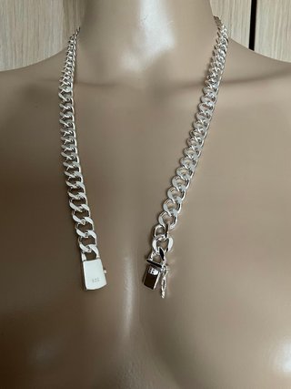 Catena da uomo colore argento lunghezza 61 cm