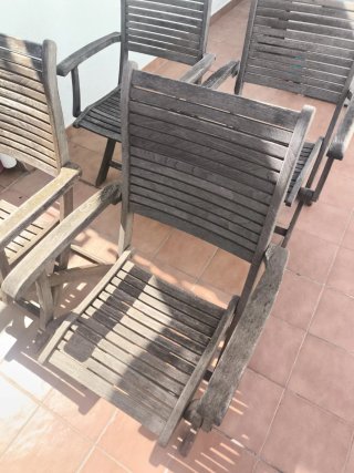 Sillas de madera teca plegables