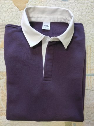 Jersey Polo Zara Talla L Berenjena