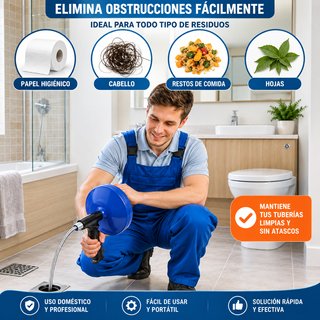 Desatascador Tuberías Espiral 8,5m Profesional