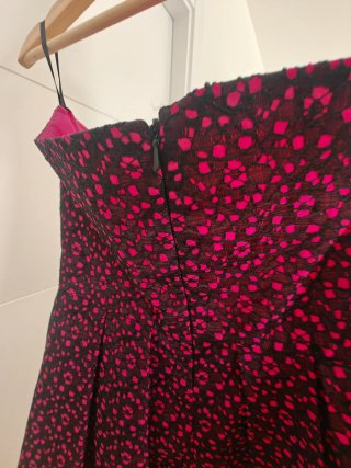 Vestido fiesta ONYX T38 negro y rosa