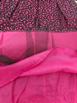Vestido fiesta ONYX T38 negro y rosa