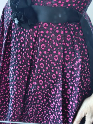 Vestido fiesta ONYX T38 negro y rosa
