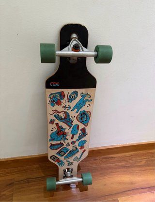 Longboard Oxelo Negro y Verde