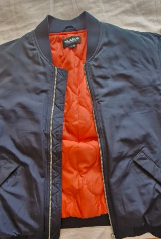 Cazadora Bomber Pull&Bear Azul Talla L