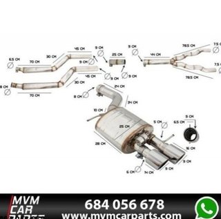 Sistema de escape deportivo completo para BMW Seri