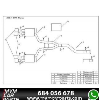 Sistema de escape deportivo completo para BMW Seri