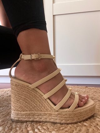 Cuñas beige 12cm poco usadas