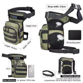 Bolsa de pierna Rhinowal negra