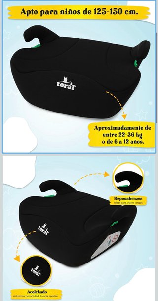 Alzador Coche Niño R129 Grupo 3 125–150 cm