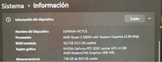 Portátil HP Victus Gaming 16”