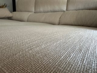 Sofá/cama modular beige de tela