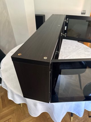 Mueble Besta Ikea Negro y marrón 120x38x22