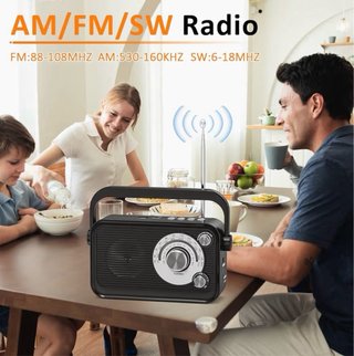 Radio Portátil Retro MP3-FM-AM-SW