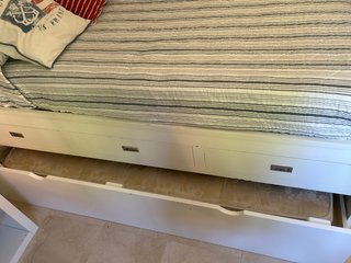 Cama nido blanca madera con cajones
