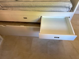 Cama nido blanca madera con cajones