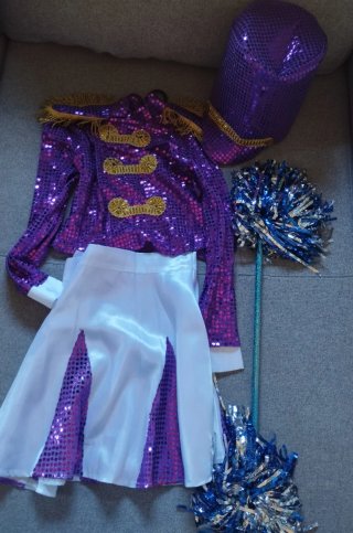 Disfraz Majorette Adulto Morado y Blanco