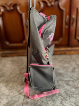 Mochila escolar con ruedas y diseño floral