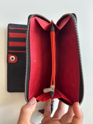 Cartera Visconti Negra Piel Hebilla