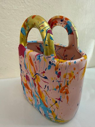 Borsetta in ceramica dipinta a mano