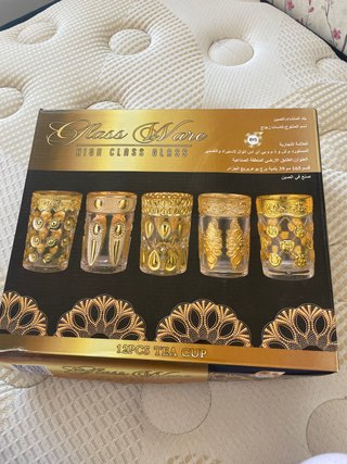 Vasos de té Glass Ware dorados