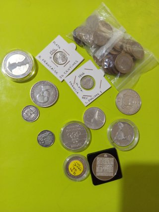Lote monedas plata, bimetálicas