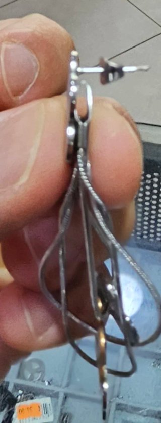 Orecchini pendenti fiore oro e argento