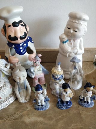 Lote de 11 figuras decorativas cerámica