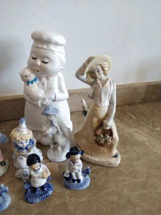 Lote de 11 figuras decorativas cerámica