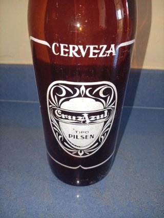 ANTIGUA BOTELLA CERVEZA CRUZ AZUL LITRO