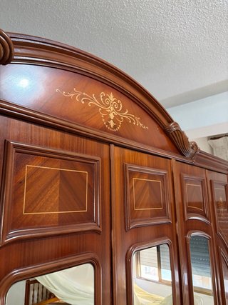 Armario Clásico Madera Maciza con Espejos
