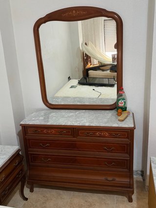 Armario Clásico Madera Maciza con Espejos