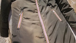 Giacca K-Way reversibile verde oliva taglia XS