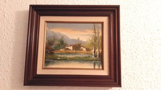 Cuadro al óleo paisaje rural