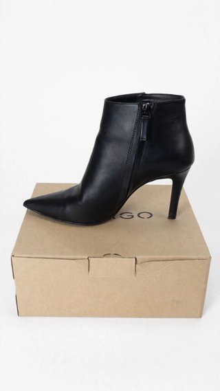 Botines Mango Negros Punta Fina Tacón Stiletto