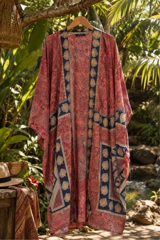 Kimono estampado floral talla única