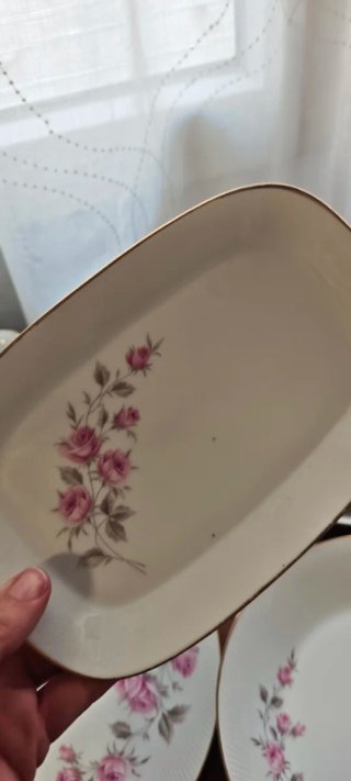 Vajilla Santa Clara porcelana flores rosas