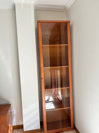 Vitrina Estantería Madera y Cristal