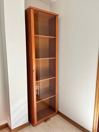 Vitrina Estantería Madera y Cristal