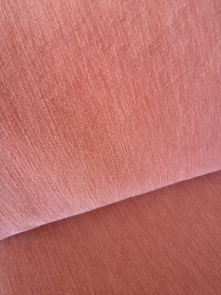 Sofas 3 y 2 plazas chenilla color rosa naranja