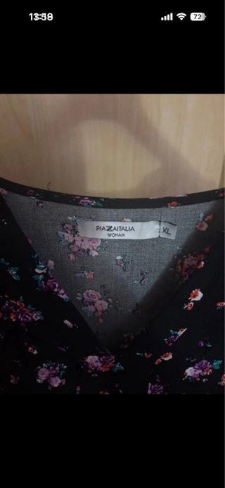 Abito donna floreale nero