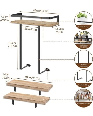 Estantería Baño GUIGUZI Madera y Metal