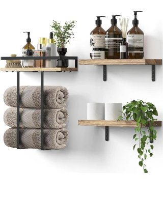Estantería Baño GUIGUZI Madera y Metal