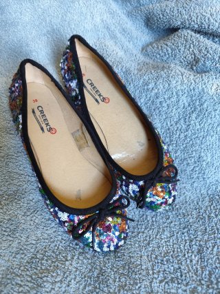 Manoletinas Creeks Talla 38 Lentejuelas