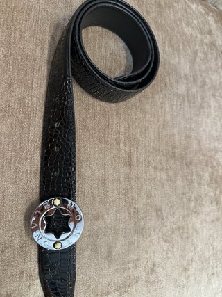 Cinturón Montblanc Piel Negro Hebilla Estrella