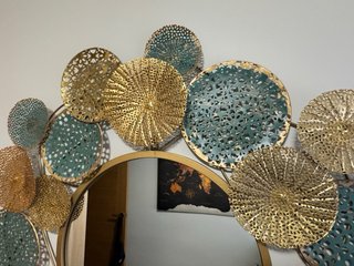 Espejo Decorativo Pared Oro y Verde