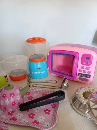 Juego Cocina Microondas, Batidora y Licuadora