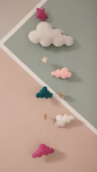 Colgador Decoración Habitación Nubes y Estrellas