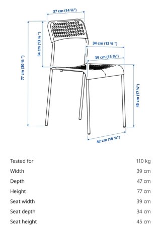 Ikea Silla negra con cojín verde