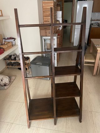 Estantería Escalera Madera Oscura